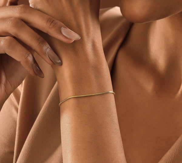 14K Gold Snake Chain Bracelet , Herringbone Chain Bracelet , Friendship Bracelet , Gold Bracelet For Women , Birthday Gift , Christmas Gifts