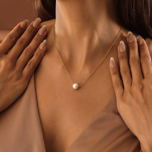 14K Gold Freshwater Pearl Necklace , Dainty Pearl Necklace ,Maid of Honor Gift , Bridal and Bridesmaid Gift ,Pearl Jewelry ,Handmade Jewelry