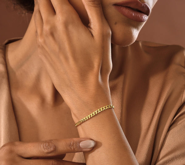 14K Gold Cuban Chain Bracelet , Curb Chain Bracelet , Cuban Link Bracelet , Unisex Bracelet , Gift for Her,Gift for Him ,Gold Chain Bracelet