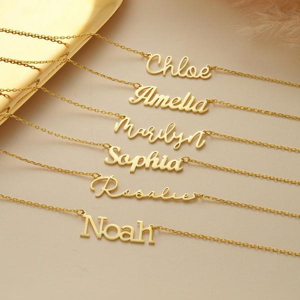 14K Gold Custom Name Chain , Gold Name Necklace , Personalized Name Necklace , Gold Jewelry , Custom Name Gift for Her , Necklaces for Women