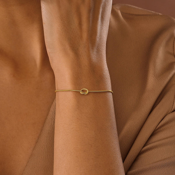 14K Gold Friendship Bracelet , Knot Bracelet , Couple Bracelets , Bracelet for Women , Men Bracelet , Gold Chain Bracelet , Gold Snake Chain