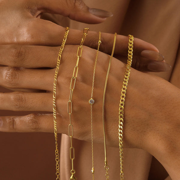 14K Gold Chain Necklaces and Bracelets , Figaro Chain , Paperclip Chain , Curb Chain , Snake Chain , Diamond Chain ,Gold Bracelet ,Necklaces