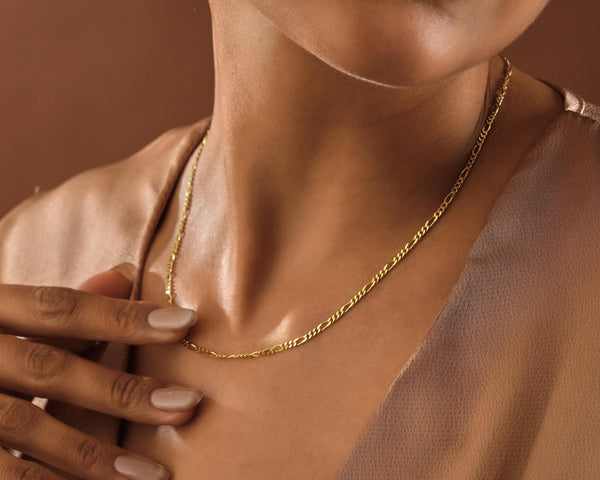 14K Gold Figaro Chain Necklace , Everyday Necklace Chain , Gold Chain Necklace , Birthday Gift , Chain Necklace , Gift for Women ,Chain Gift