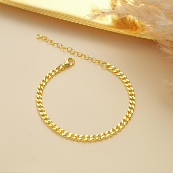 14K Gold Curb Chain Bracelet , Gold Bracelet for Women, Everyday Jewelry , Cuban Chain Bracelet , Jewelry Gifts for Women , Unisex Bracelet