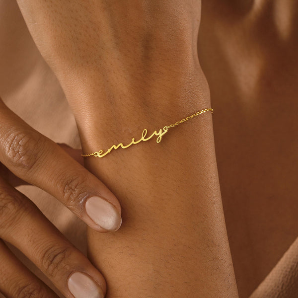 14K Gold Name Bracelet for Her , Personalized Jewelry Gift for Women , Personalized Name Bracelet , Dainty Layering Bracelet , Gifts for Mom