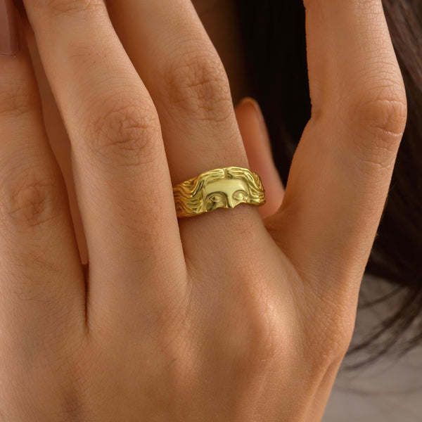14K Gold Goddess Venus Ring , Aphrodite Ring , Mythology Jewelry Gift , Gold Statement Ring , Rings for Women , Christmas Gift , Venus Ring