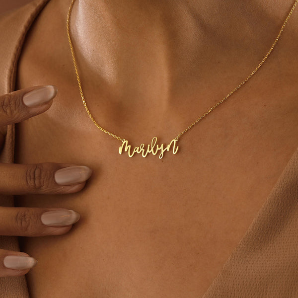 14K Gold Custom Kids Name Necklace , Personalized Name Necklace , Custom Gold Jewelry Gift , Custom Name Necklace , Gold Name Necklaces Gift