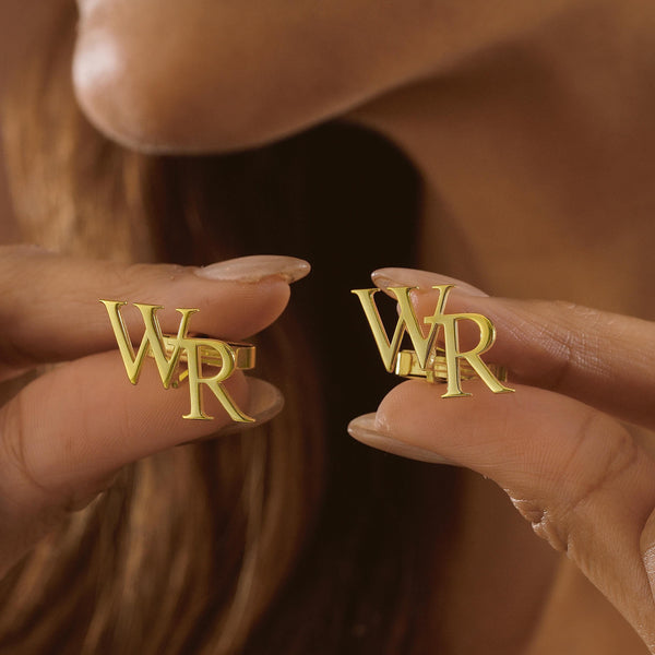 14K Gold Multiple Initial Cufflinks , Custom Groomsmen Gifts , Valentine's Day Gift ,  Gold Initial Cufflinks , Gift for Men , Wedding Gifts