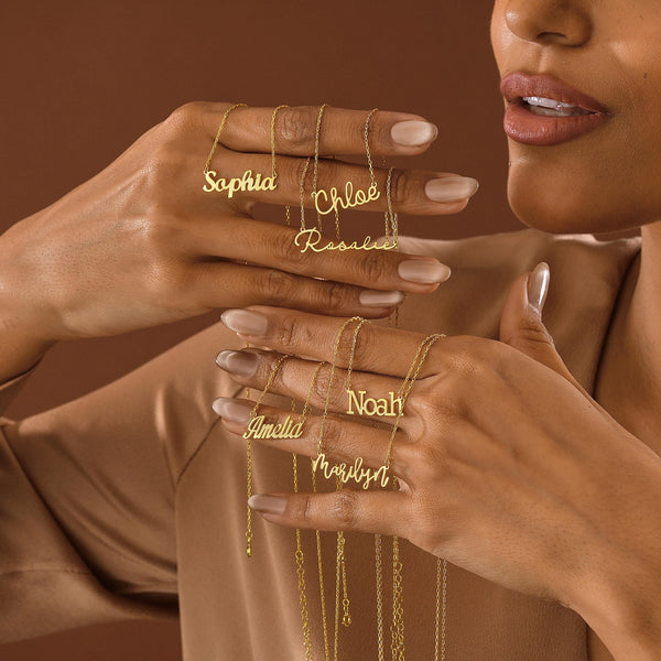 14K Gold Name Necklace for Mom , Mother's Day Gift , Necklaces for Women , Custom Jewelry Gift,Personalized Name Necklace ,Gold Jewelry Gift