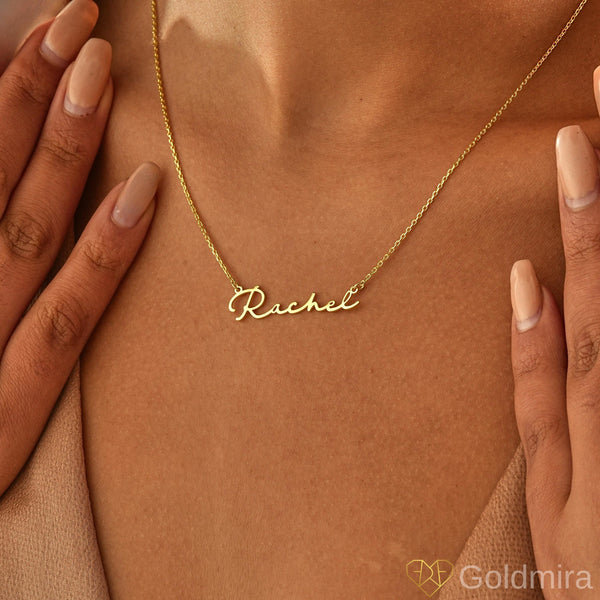 14K Solid Gold Name Necklace , Custom Name Necklace , Personalized Jewelry Gifts , Solid Gold Jewelry , Necklaces for Women , Gold Necklaces